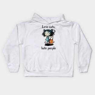 Love cats, hate people Kids Hoodie